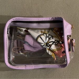 Clear, Purple Lined Bag